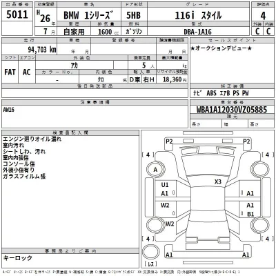 BMW 1-Series  с аукциона в Японии