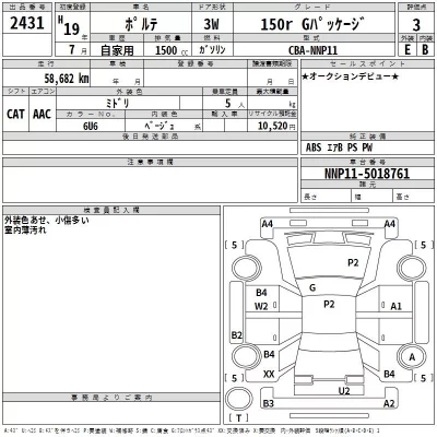 Toyota PORTE  с аукциона в Японии