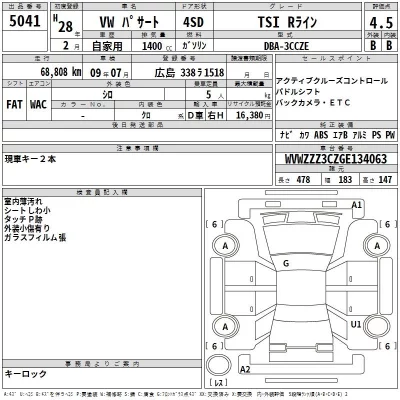 Volkswagen PASSAT  с аукциона в Японии