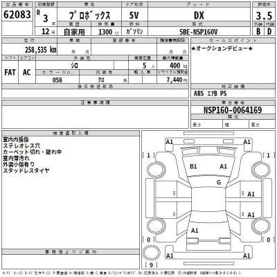 Toyota PROBOX  с аукциона в Японии