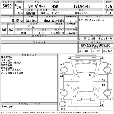 Volkswagen PASSAT  с аукциона в Японии