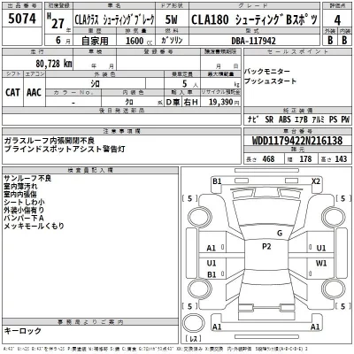 Mercedes-Benz CLA CLASS  с аукциона в Японии