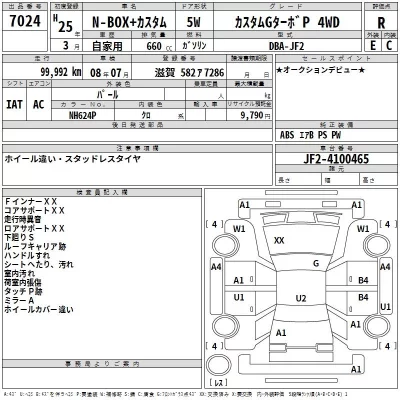 Honda N BOX PLUS  с аукциона в Японии