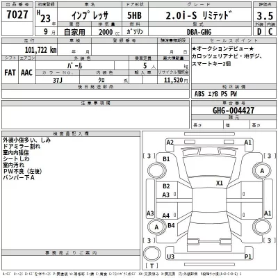 Subaru IMPREZA  с аукциона в Японии