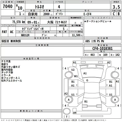 Honda TORNEO  с аукциона в Японии