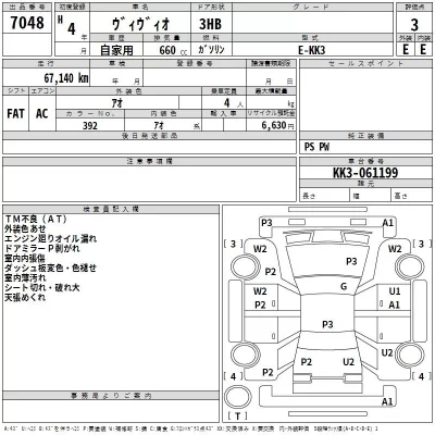 Subaru VIVIO  с аукциона в Японии
