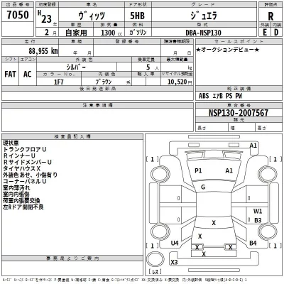 Toyota VITZ  с аукциона в Японии