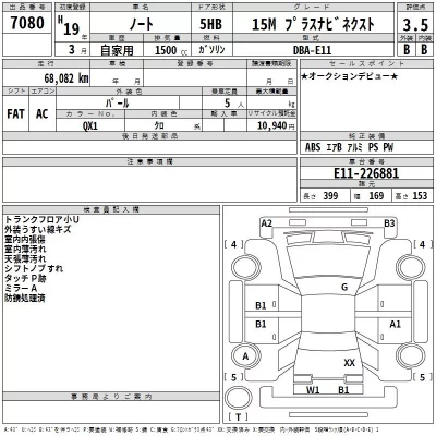Nissan NOTE  с аукциона в Японии