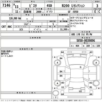 Toyota VISTA  с аукциона в Японии