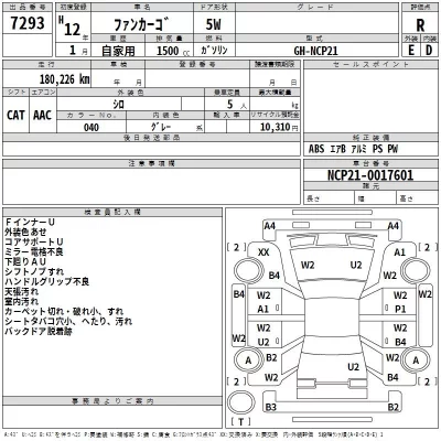 Toyota FUNCARGO  с аукциона в Японии