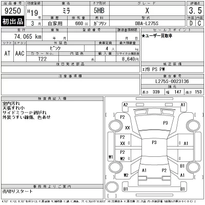 Daihatsu MIRA  с аукциона в Японии