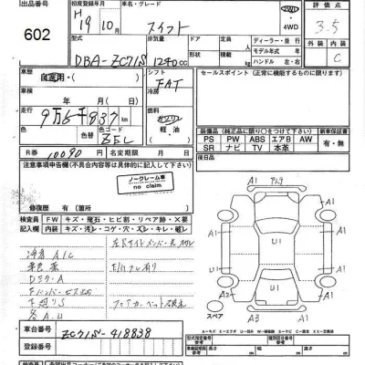 Suzuki SWIFT  с аукциона в Японии