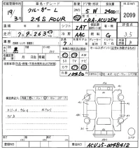 Toyota KLUGER лот № 2099 оценка 3.5  с аукциона в Японии 8