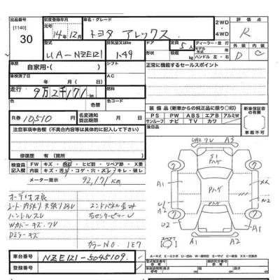 Toyota ALLEX  с аукциона в Японии