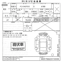 Mercedes-Benz A CLASS лот № 80006 оценка X  с аукциона в Японии 9