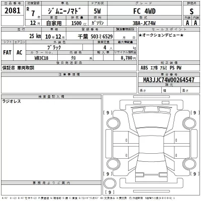Suzuki JIMNY NOMADE  с аукциона в Японии
