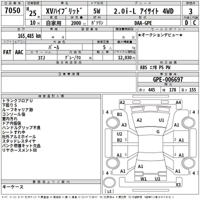 Subaru XV  с аукциона в Японии
