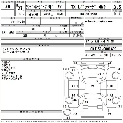 Toyota LAND CRUISER PRADO  с аукциона в Японии
