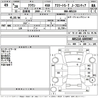 Toyota CROWN  с аукциона в Японии