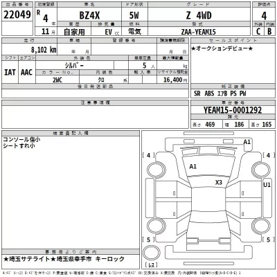 Toyota BZ4X  с аукциона в Японии