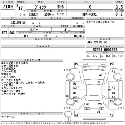 Toyota VITZ  с аукциона в Японии