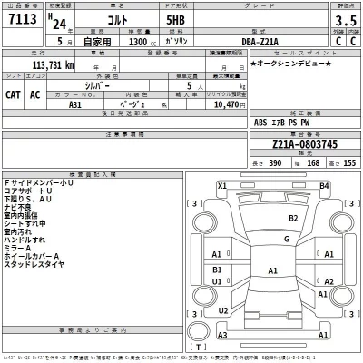 Mitsubishi COLT  с аукциона в Японии