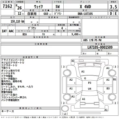 Daihatsu WAKE  с аукциона в Японии