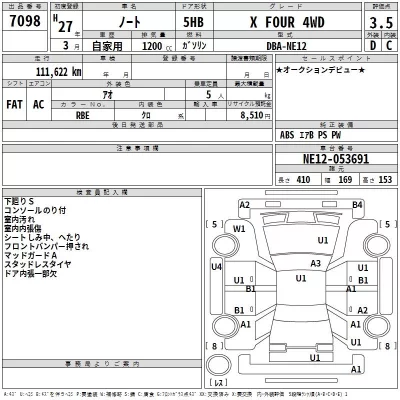 Nissan NOTE  с аукциона в Японии