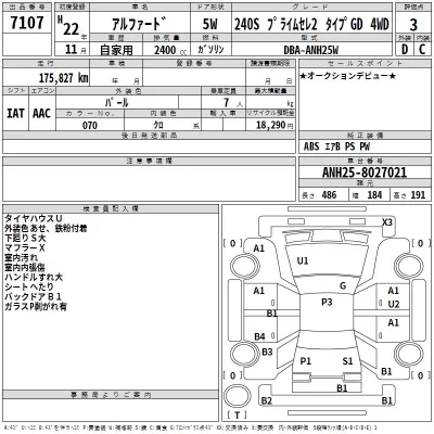 Toyota ALPHARD  с аукциона в Японии