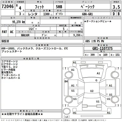 Honda FIT  с аукциона в Японии