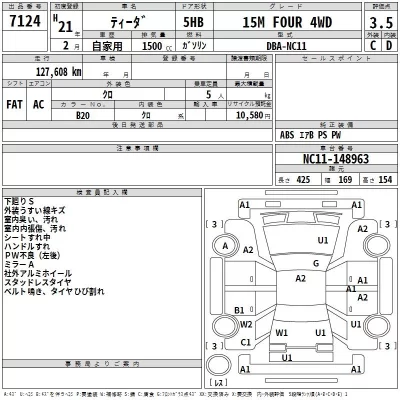 Nissan TIIDA  с аукциона в Японии