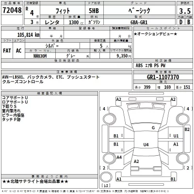Honda FIT  с аукциона в Японии