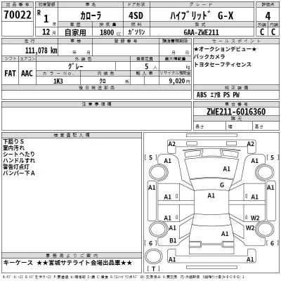 Toyota COROLLA  с аукциона в Японии