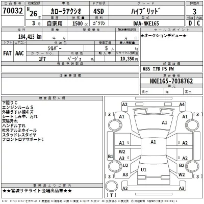 Toyota COROLLA AXIO  с аукциона в Японии