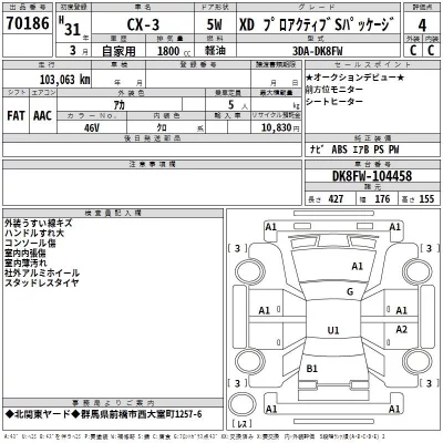 Mazda CX-3  с аукциона в Японии