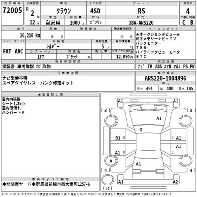 Toyota CROWN  с аукциона в Японии