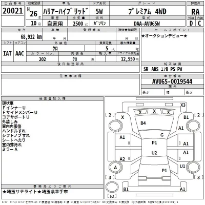Toyota HARRIER  с аукциона в Японии