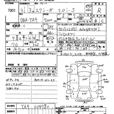 Subaru EXIGA  с аукциона в Японии