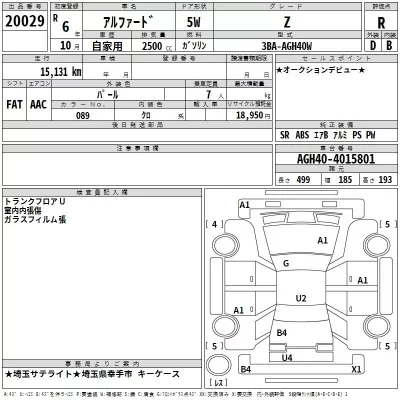 Toyota ALPHARD  с аукциона в Японии