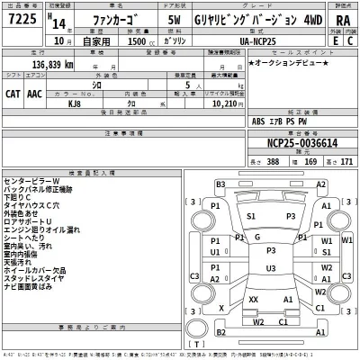 Toyota FUNCARGO  с аукциона в Японии