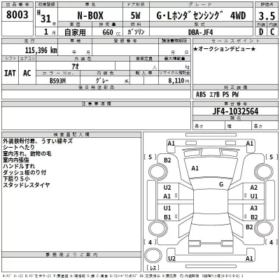 Honda N BOX  с аукциона в Японии