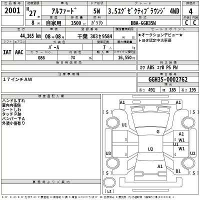 Toyota ALPHARD  с аукциона в Японии