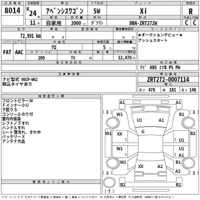 Toyota AVENSIS WAGON  с аукциона в Японии