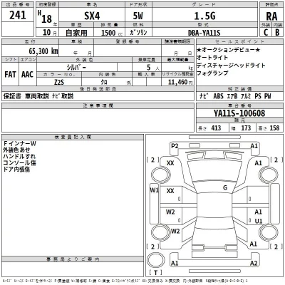 Suzuki SX-4  с аукциона в Японии