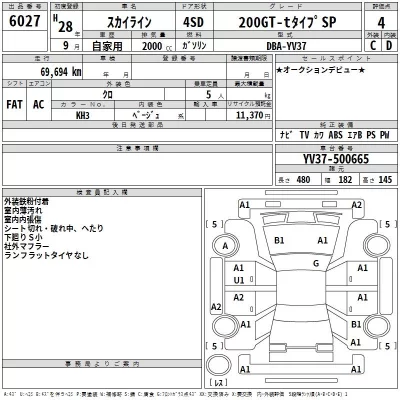 Nissan SKYLINE  с аукциона в Японии
