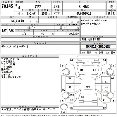 Toyota AQUA  с аукциона в Японии