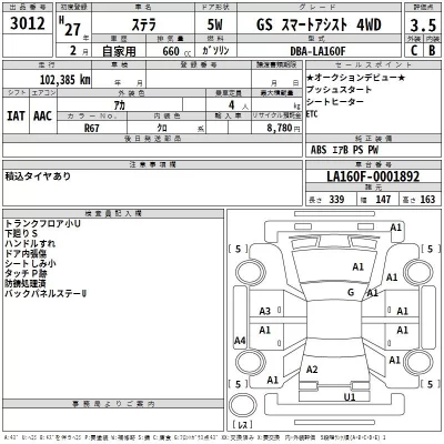 Subaru STELLA  с аукциона в Японии