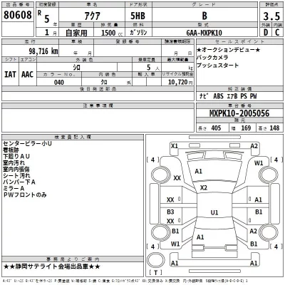 Toyota AQUA  с аукциона в Японии