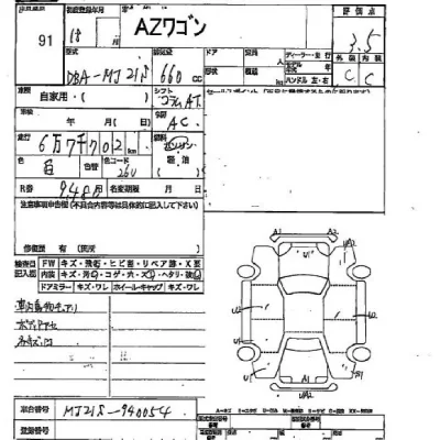 Mazda AZ WAGON  с аукциона в Японии