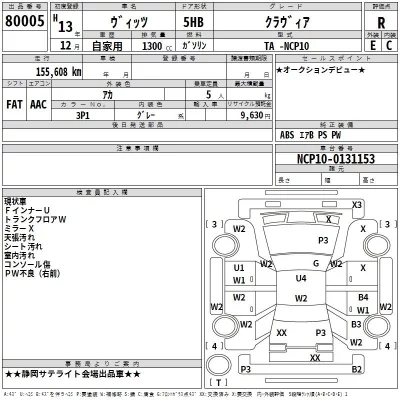Toyota VITZ  с аукциона в Японии